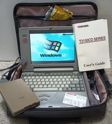 Vintage Toshiba Satellite Pro Laptop Computer T2155CDS with Windows 95 - Image 1 of 4
