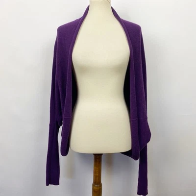 Neiman Marcus Purple Cashmere Cocoon Shrug Sweater Womens S - Image 1 of 4