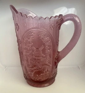 Vintage L.E. Smith Amethyst Windmill Glass Pitcher - Picture 1 of 9