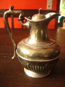 edle Karaffe Kanne Krug Saftkrug mit Deckel Queen Anne silber pl England 1900 - Picture 1 of 2