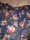 Blue Pine Cone Hill 100% Cotton Vibrant Floral Bed Skirt Queen 🌸🌹🌺