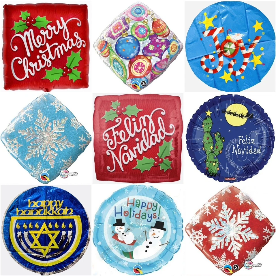 Christmas 18" Hanukkah Snowflakes Merry Christmas Holidays Foil Mylar Balloons - Image 1 of 1
