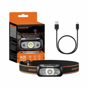 Camping Headlamp Superfire HL05-D 110lm USB Outdoor Headlight Flashlight - Picture 1 of 3