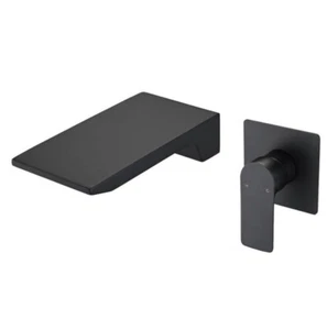 Einhand Wandmontage Römer Wannenarmatur Messing Wasserfall Wannenfüller in Schwarz - Bild 1 von 11