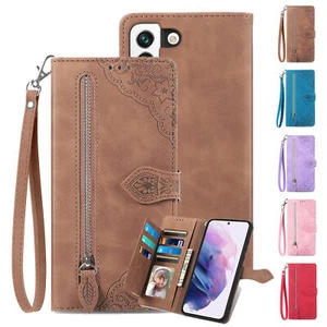 For Samsung Galaxy S22 S23 Shockproof Leather Flip Stand Wallet Phone Case+Strap - Picture 1 of 62