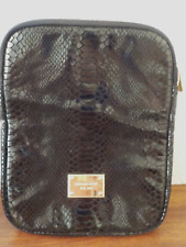 Michael Kors Black Snakeskin Print Padded Tablet IPad Cover Case Leather