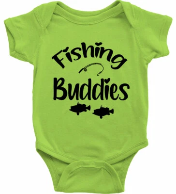 Infant Baby Bodysuit One-Piece Fishing buddies buddy Fisherman Best Friend - Image 1 of 2