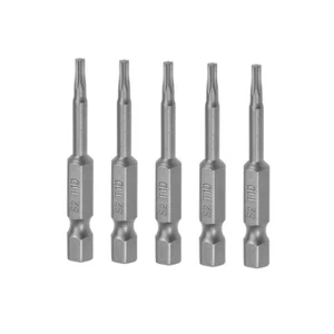 5 Pack 50mm Length 1/4inch Hex Shank T10 Torx Head Screwdriver Bits S2 - Picture 1 of 4