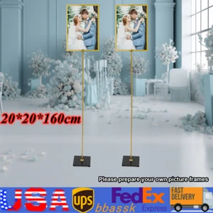 63in Metal Wedding Poster Easel Stand Adjustable Commercial Advertising Stand - Picture 1 of 8