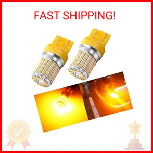 PHINLION 7443 Amber LED Turn Signal Light Bulbs Super Bright 3014 72-SMD T20 744 - Picture 1 of 2