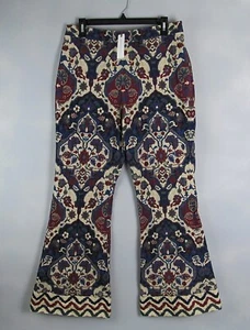 Anthropologie Ranna Gill Pants Womens L Flare Geometric Floral Print New NWT - Picture 1 of 9
