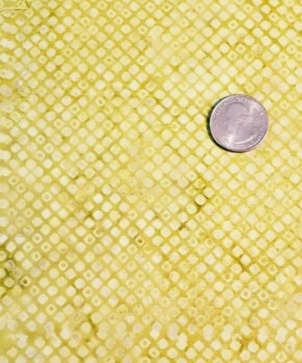 Watercress Yellow-Lime green Geometric grid Batik Hoffman Fabrics BTY Quilting  - Image 1 of 2