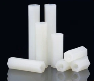 White Nylon Hex Spacer Standoff Pillar Female-Female Screws M2 M3 M4 - Picture 1 of 12