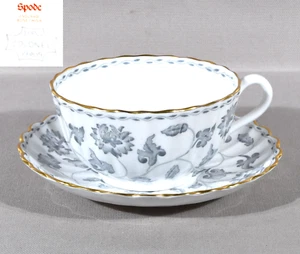 Spode Colonel Gray Cup 2" Tall Saucer 5 1/4" Gold Trim - Picture 1 of 10