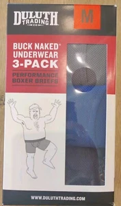 ⭐NEW⭐ Duluth Trading Buck Naked Boxer Brief 3 Pack Men's MEDIUM Blue Gray Black - Picture 1 of 7