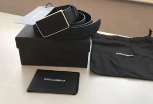Cinturón con logotipo de cuero de lujo DOLCE & GABBANA en caja de presentación - hecho en Italia - Imagen 1 de 8