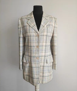 Isaia Napoli Womens Silk Plaid Multicolor Classic Blazer Jacket Size IT 50 - Picture 1 of 7