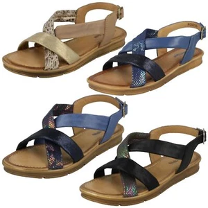 Ladies Leather Collection 'F00035' Casual Strappy Leather Sandals - Picture 1 of 31