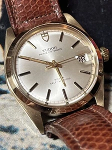 tudor prince oysterdate 707378 Men’s Automatic Gold Plate Serviced Rolex Leather - Picture 1 of 24