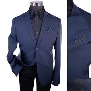 H&M Herren Blazer Sakko Größe 40R Slim Fit Stretch Sport Mantel Zwei Knopf Poly - Bild 1 von 14