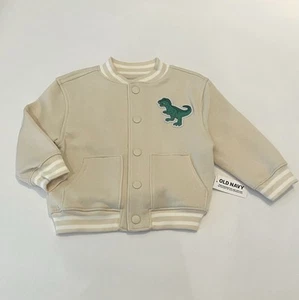 Antigua chaqueta azul marino para niño pequeño 2T linda chaqueta de bombardero de dinosaurio nueva - Imagen 1 de 2