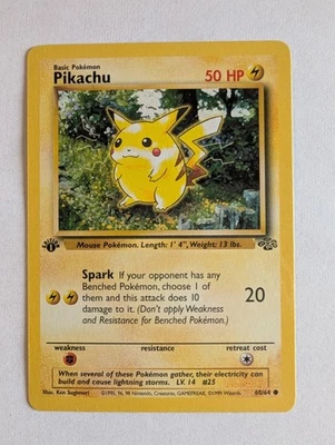 Pikachu 60/64  1st Edition Jungle Set 1999 Pokemon Card  Mint / Near Mint - Image 1 of 4