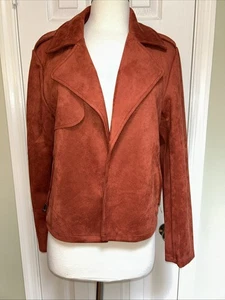 Chaqueta Bagatelle NYC para mujer M color cobre imitación gamuza con bolsillos con cremallera - Imagen 1 de 12