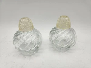 Vintage Irice Swirl Ganzglas Salz & Pfefferstreuer ca. 2,5" Zoll Höhe - Bild 1 von 8
