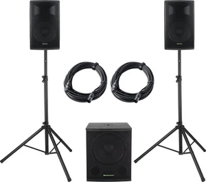Impianto Audio Completo Bluetooth Attivo 2 Casse Altoparlante 12" Subwoofer 18" - Foto 1 di 12