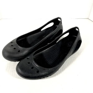 Crocs Women’s Kadee Ballet Flat Black Comfort Show Slip On Sz 8 - Picture 1 of 8