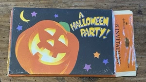 Vintage HALLMARK confezione da 8 INVITI festa HALLOWEEN 4”x 5,5” NUOVI difettosi - Foto 1 di 5