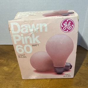 1 Packs (2 Bulbs) Vintage GE Dawn Pink Decorative Specialty Bulbs 60 Watts Light - Picture 1 of 7