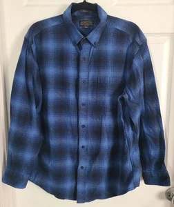 HERREN L Large Pendleton MASON Premium Flanellhemd blau Knopfleiste Langarm  - Bild 1 von 8