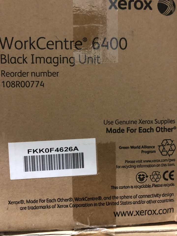 Genuine Xerox 108R00774 (108R774) Black Imaging Drum - NEW SEALED - Image 1 of 1