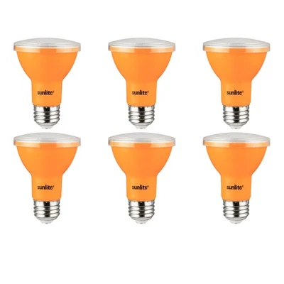 Sunlite 6Pk Amber LED PAR20 Reflector Light Bulb, 2 Watt, Medium Base, Dimmable - Image 1 of 3