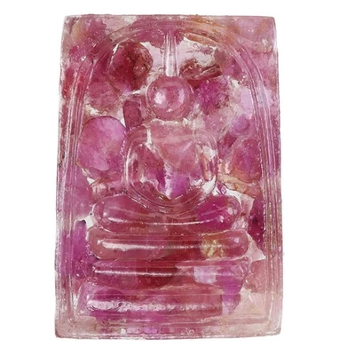 Figura tailandesa hecha a mano Gautama Buda estatua rubí rojo natural 40,35 quilates 30x21 mm gema Foto 1 de 4
