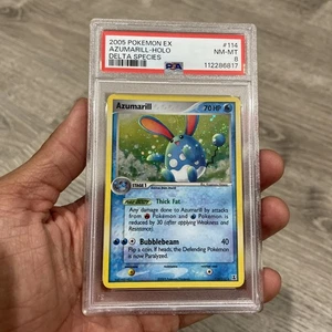 2005 POKEMON EX DELTA SPECIES #114 AZUMARILL-HOLO PSA 8 - Picture 1 of 8