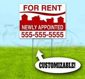 ZU VERMIETEN ERNANNT INDIVIDUELLES 18x24 Yard Schild MIT PFAHL Bandit MAKLER IMMOBILIEN - Bild 1 von 5