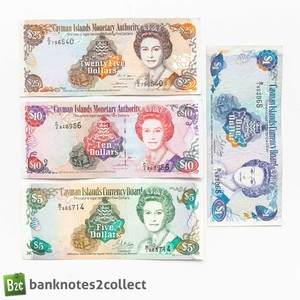 CAYMAN ISLANDS: Set of 4 Cayman Islands Dollar Banknotes.