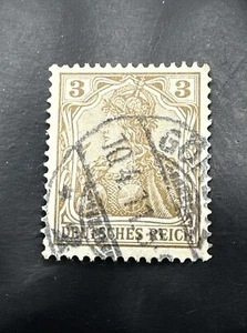Sello alemán marca de agua pastilla marrón Deutsches Reich 3 Pf - Imagen 1 de 7