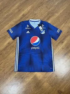 Adidas Club Los Millonarios Futbol Soccer Jersey Size Large Men Pepsi 2019 Home - Picture 1 of 6