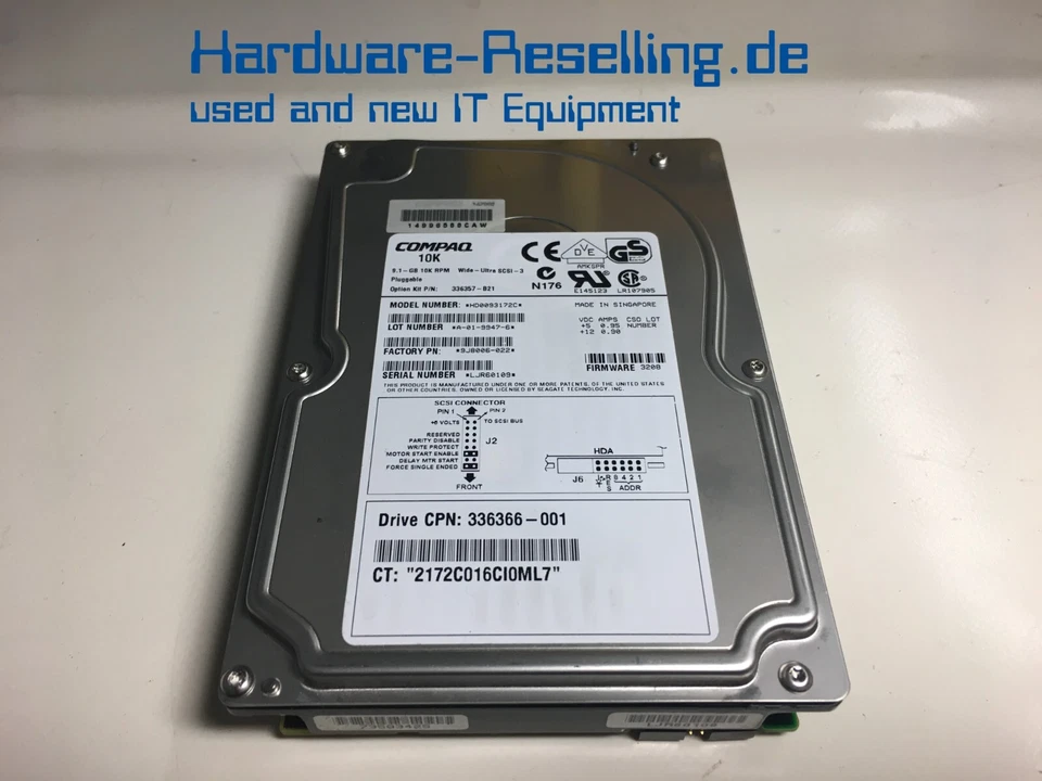 Compaq 9.1GB Ultra-160 SCSI 3,5 " 10K HD0093172C 336366-001 9J8006-022 - Immagine 1 di 1