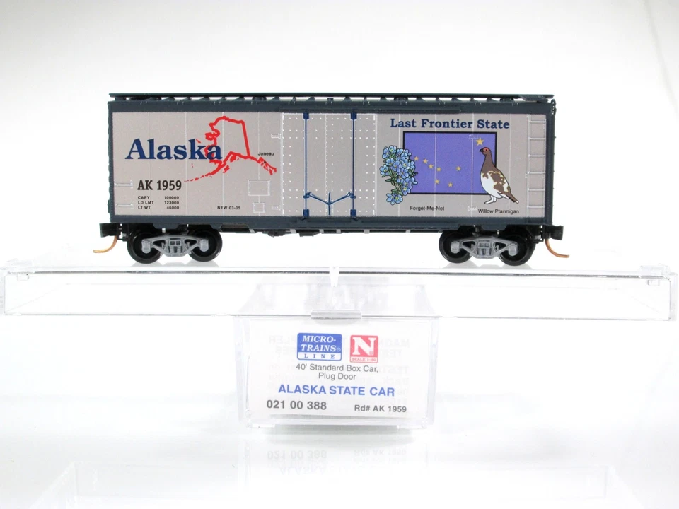 Escala N ***LOTE Variedad CARROS DE CAJA DEL ESTADO DE EE. UU.*** Elige entre 50 estados -- Micro trenes Foto 1 de 1