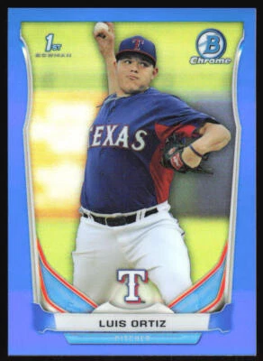 2014 Bowman Chrome Draft Luis Ortiz #CDP26 Blue Refractor #'d /399 1st Rangers - Image 1 of 2