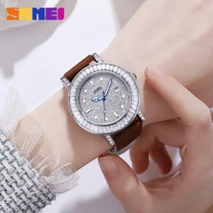 SKMEI 1953 Genuine Waterproof Wristwatch Leather Quartz Watches Dial Women - Picture 1 of 8