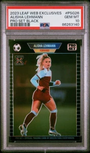 UP TO 5 2023 LEAF PRO SET Metal BLACK Prizm HOLO ALISHA LEHMANN RC # /49 PSA 10 - Picture 1 of 6