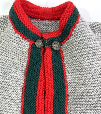 1965 Vintage Trachten German Austrian Knit Sweater 5/6 Octoberfest Open Front - Image 1 of 4