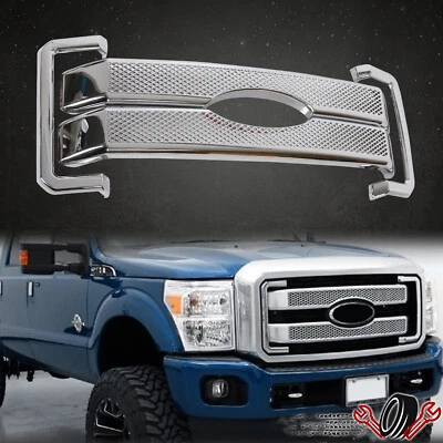 Front Platinum Style Grille Cover Overlay For 2011-2016 FORD F250 F350 F450 F550 - Image 1 of 4