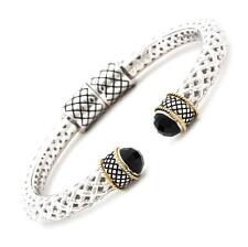 Andrea Candela 18k Yellow Gold & Sterling Black Onyx Cable Bracelet ACB340-ON
