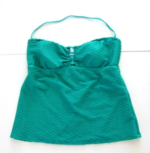 Bisou Bisou Green Halter Built In Bra Swim Tankini Top Women Size XL - Picture 1 of 6